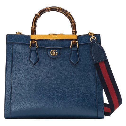 Diana medium tote bag in royal blue leather PHOTO COURTESY OF BRANDS