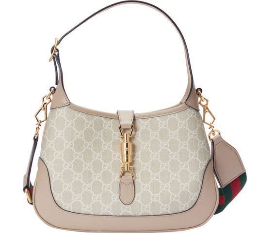 Jackie 1961 small GG shoulder bag in beige and white canvas PHOTO COURTESY OF BRANDS
