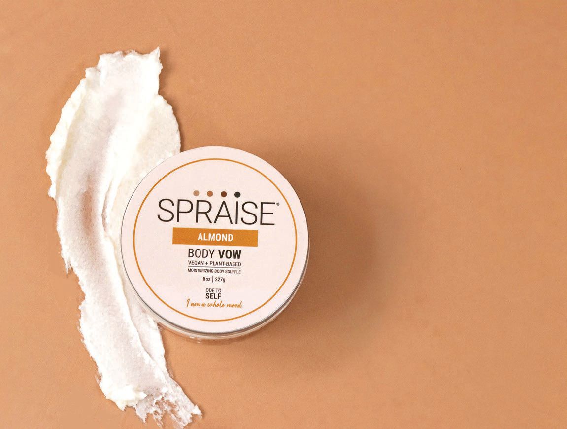 SPRAISE Almond Body Vow is made of plant-based ingredients like almond, avocado and coconut oils. PHOTO COURTESY OF: SPRAISE