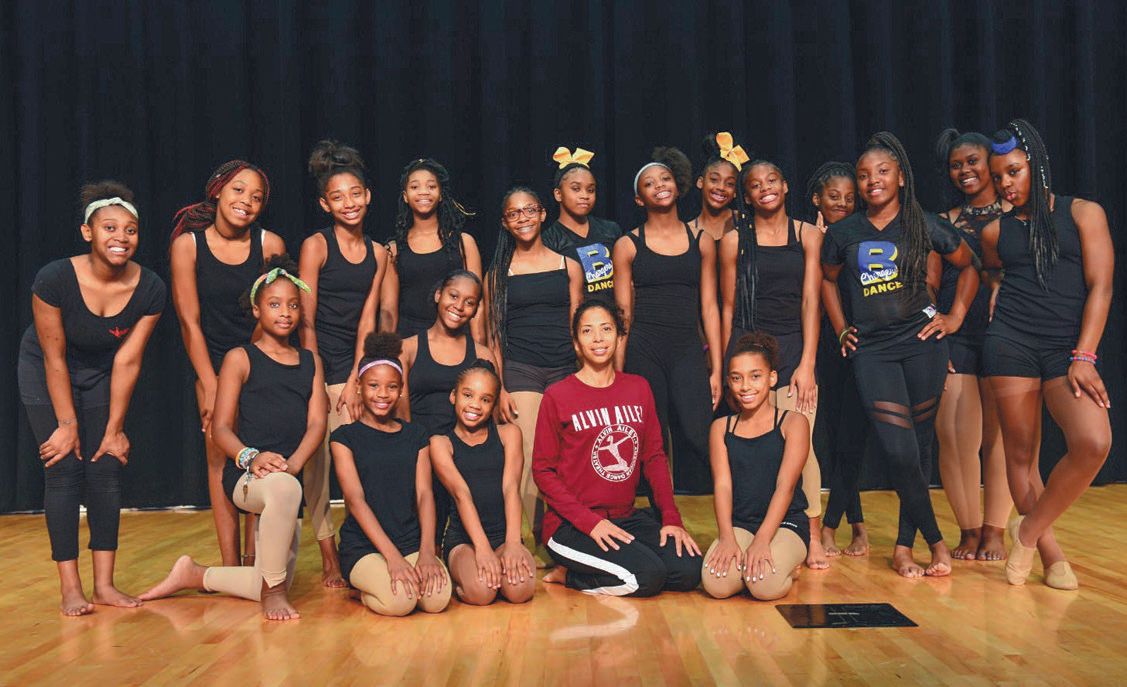 The 2019 Move/Dance! class after taking a master class with an Alvin Ailey principal dancer PHOTO COURTESY OF NBAF