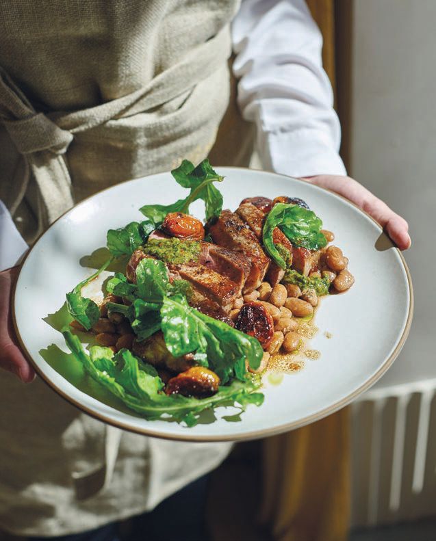 Seared tuna with beans and local greens PHOTO BY ANTHONY TAHLIER