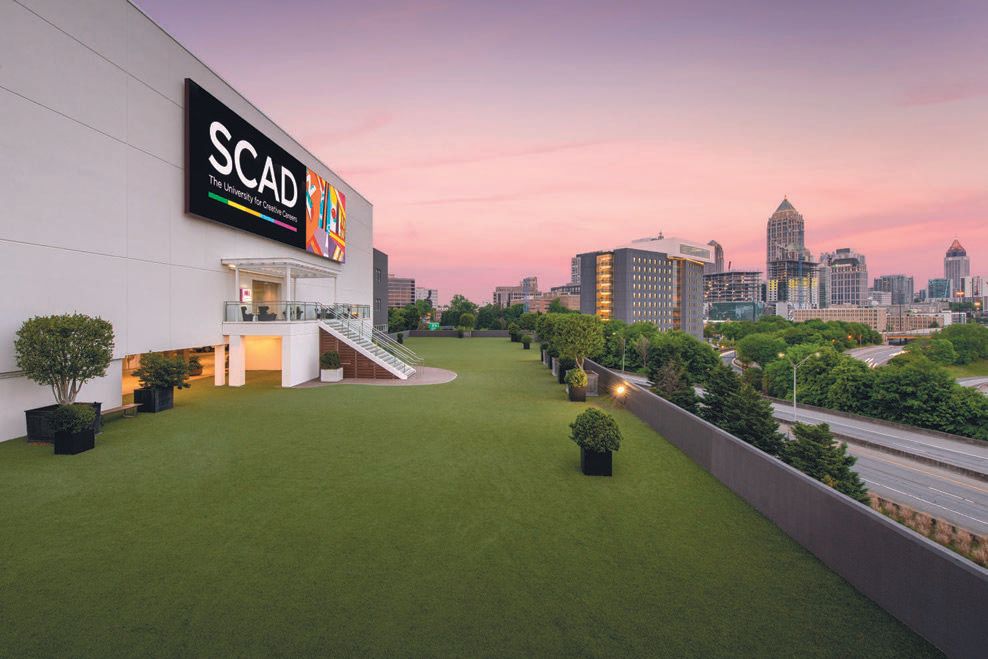 SCAD Atlanta’s rooftop green space overlooking the city PHOTO: COURTESY OF SCAD