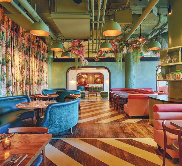 The Bistro’s riotously colorful interiors