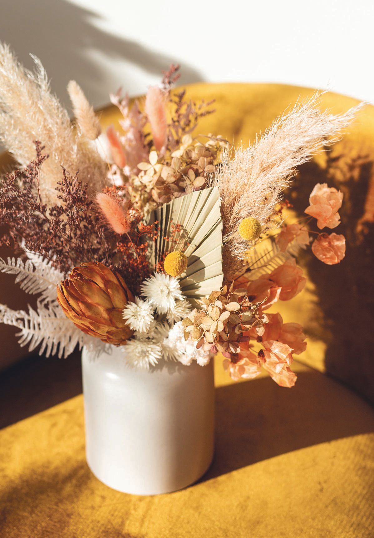 JJ’s Flower Shop offers stunning dried bouquets that can be enjoyed for years to come. PHOTO BY EMILY AND CARLOS VILA OF TWOCAN STUDIO