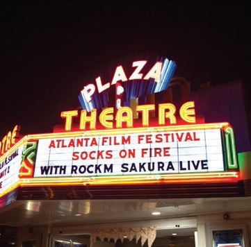 The marquee at Plaza Theatre during a past Atlanta Film Festival. PHOTO BY: BORDER UNION PHOTOGRAPHY
