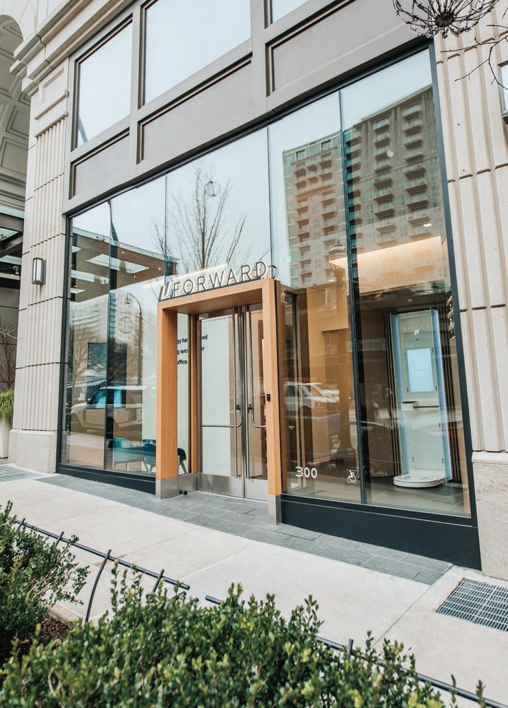 The facade of Forward is just as modern and welcoming as its services. PHOTO: COURTESY OF JAMESTOWN