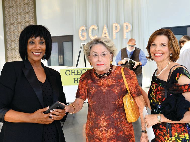 Client Bev Jones, vice president of communications and development at Georgia Campaign for Adolescent Power and Potential, Susan Tucker, and Laurie Coleman at the 2019 Empower Party PHOTO: BYCHRIS BERRY/ BEN ROSE PHOTOGRAPHY